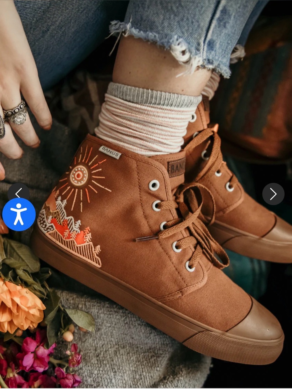 Bangs Women's Brown Sunrise Mountain High Top Sneakers